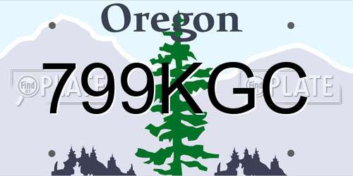 799KGC Oregon License Plate