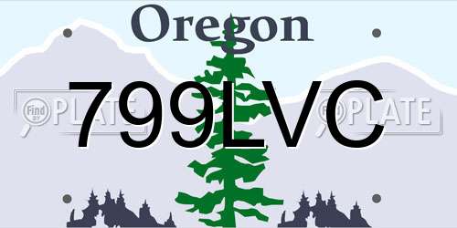 799LVC Oregon License Plate