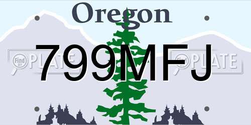 799MFJ Oregon License Plate