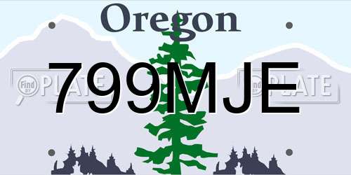 799MJE Oregon License Plate