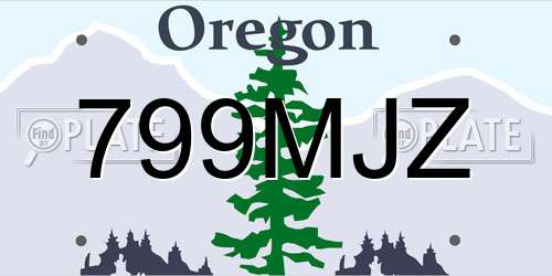 799MJZ Oregon License Plate