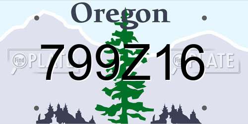 799Z16 Oregon License Plate