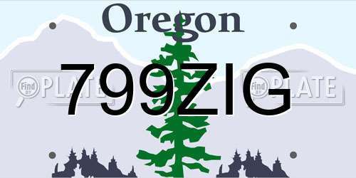 799ZIG Oregon License Plate