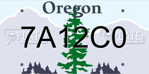 7A12C0 Oregon License Plate