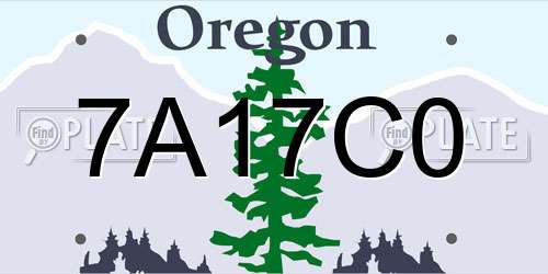 7A17C0 Oregon License Plate