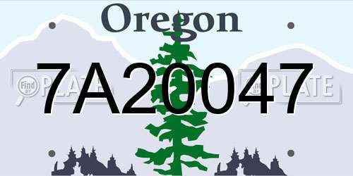 7A20047 Oregon License Plate