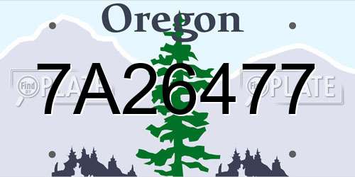 7A26477 Oregon License Plate