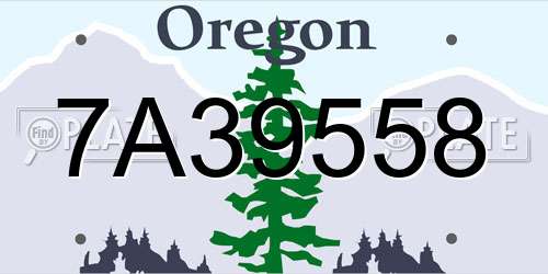 7A39558 Oregon License Plate