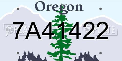 7A41422 Oregon License Plate