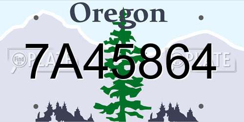 7A45864 Oregon License Plate