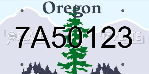 7A50123 Oregon License Plate