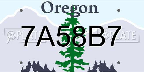 7A58B7 Oregon License Plate