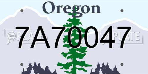 7A70047 Oregon License Plate