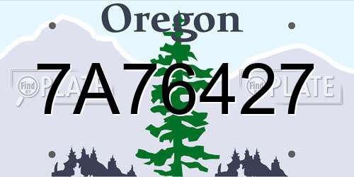 7A76427 Oregon License Plate