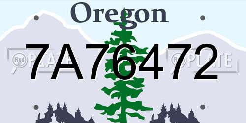 7A76472 Oregon License Plate