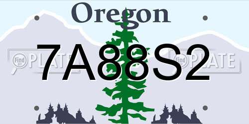 7A88S2 Oregon License Plate