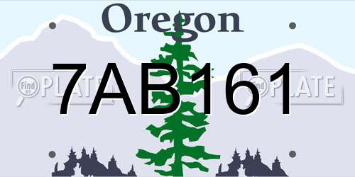 7AB161 Oregon License Plate