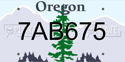 7AB675 Oregon License Plate