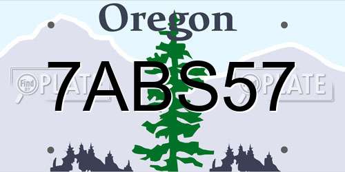 7ABS57 Oregon License Plate