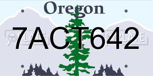 7ACT642 Oregon License Plate