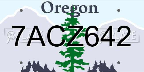 7ACZ642 Oregon License Plate