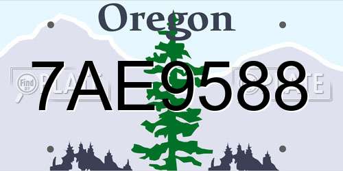 7AE9588 Oregon License Plate