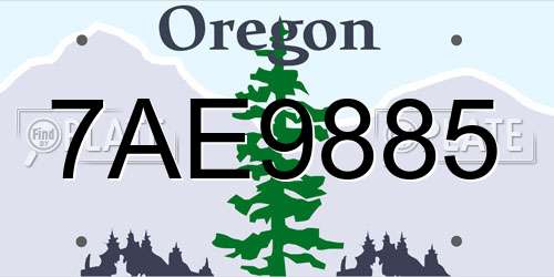 7AE9885 Oregon License Plate