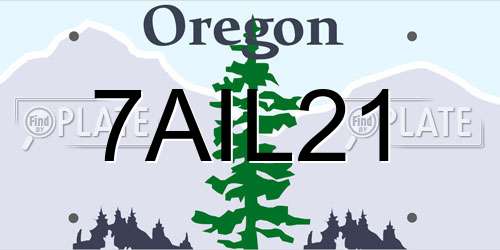 7AIL21 Oregon License Plate