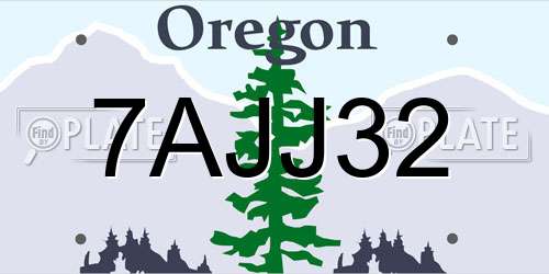 7AJJ32 Oregon License Plate