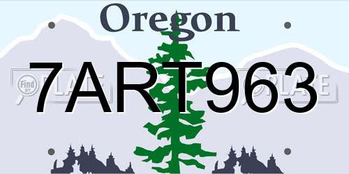 7ART963 Oregon License Plate