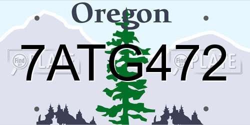 7ATG472 Oregon License Plate