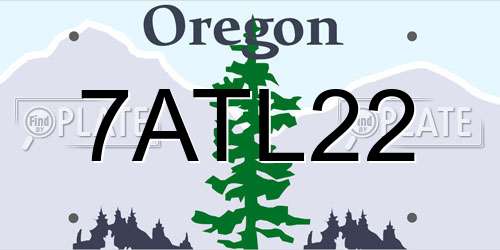 7ATL22 Oregon License Plate