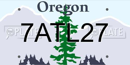 7ATL27 Oregon License Plate