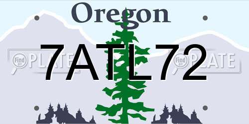 7ATL72 Oregon License Plate