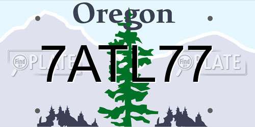 7ATL77 Oregon License Plate