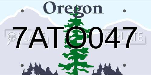 7ATO047 Oregon License Plate