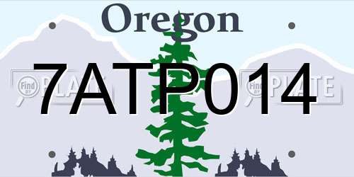 7ATP014 Oregon License Plate