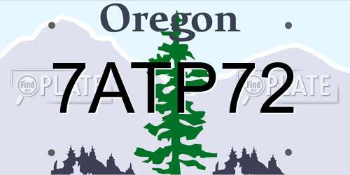 7ATP72 Oregon License Plate