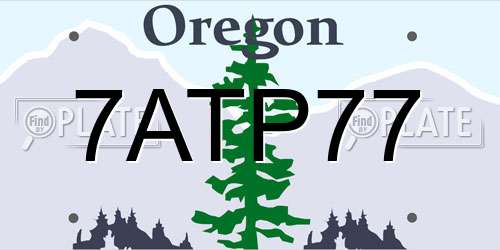 7ATP77 Oregon License Plate