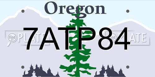 7ATP84 Oregon License Plate