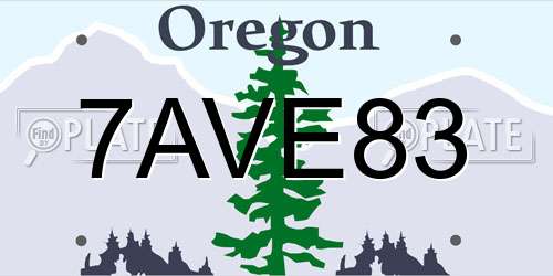 7AVE83 Oregon License Plate