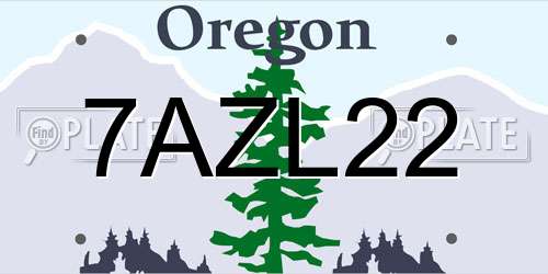 7AZL22 Oregon License Plate