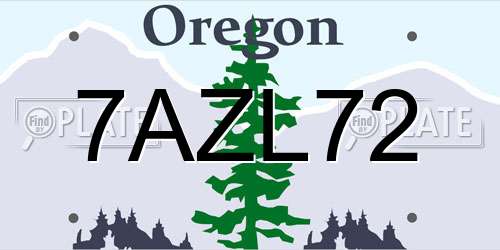 7AZL72 Oregon License Plate