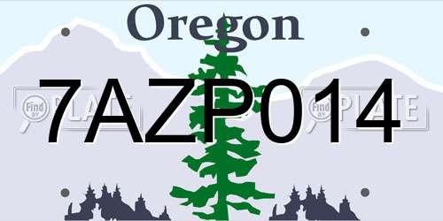 7AZP014 Oregon License Plate