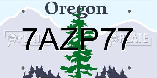 7AZP77 Oregon License Plate