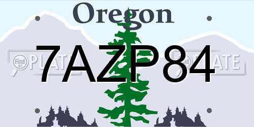7AZP84 Oregon License Plate