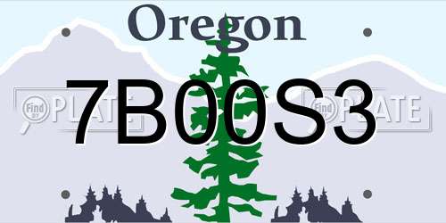 7B00S3 Oregon License Plate