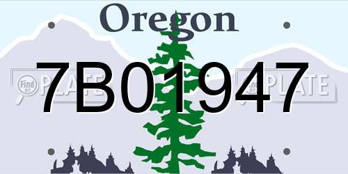 7B01947 Oregon License Plate