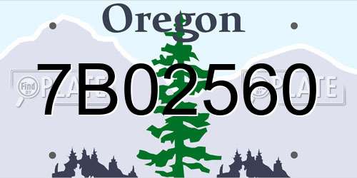 7B02560 Oregon License Plate