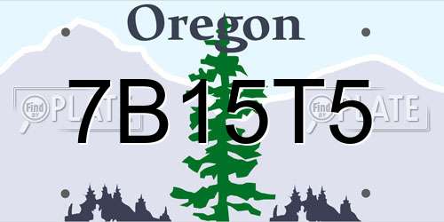 7B15T5 Oregon License Plate